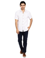 Camisas Para Hombre Textura Jacquard B51367 Blanco