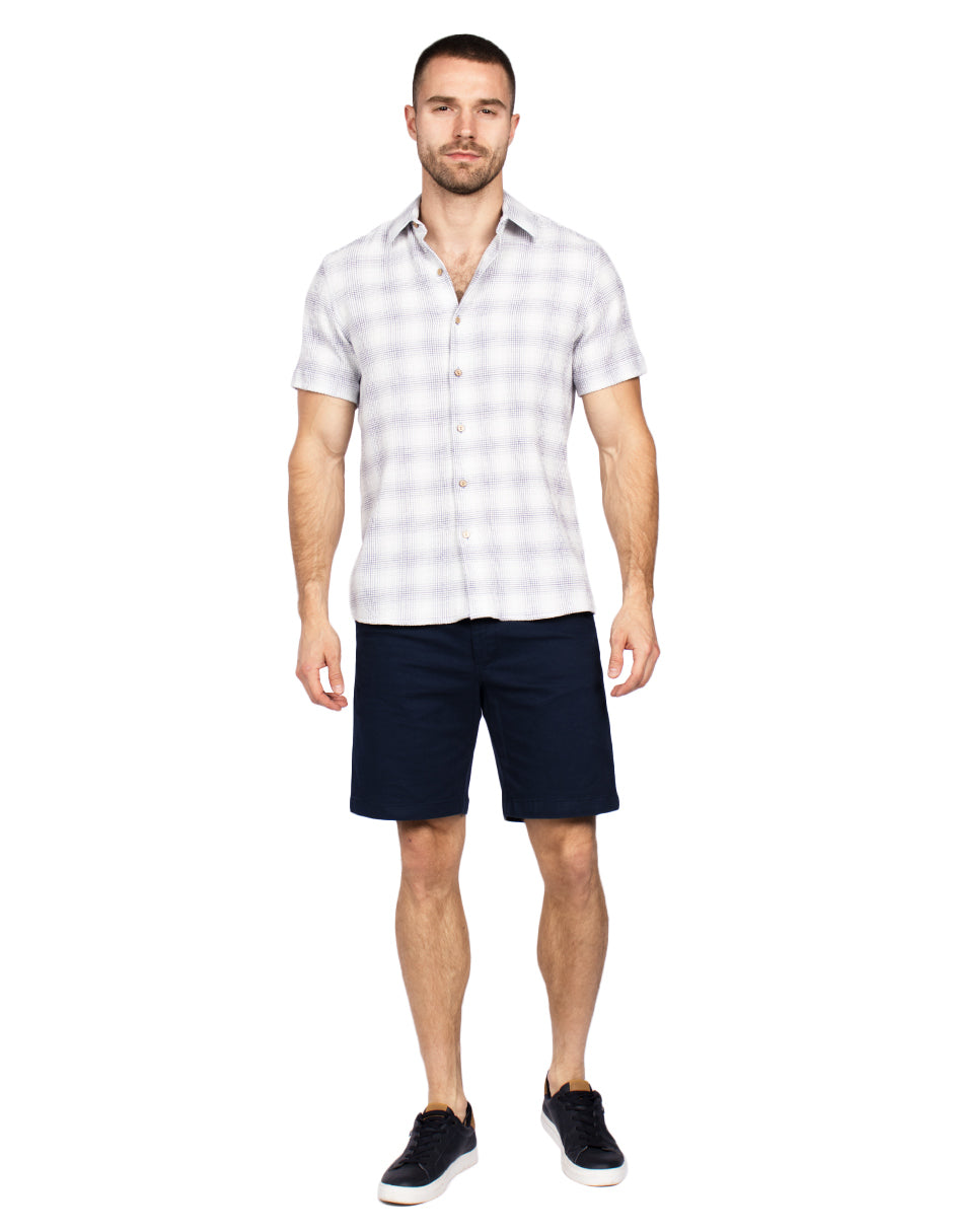Camisas Para Hombre Dobbie Con Textura B51356 Marino