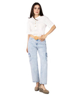 Busas Para Mujer Corrugada Con Aletilla N51158 Blanco