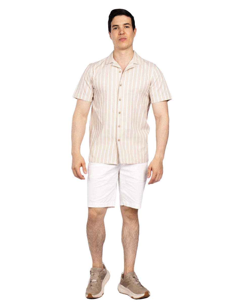 Camisas Para Hombre Dobbie Preteñido B51362 Beige