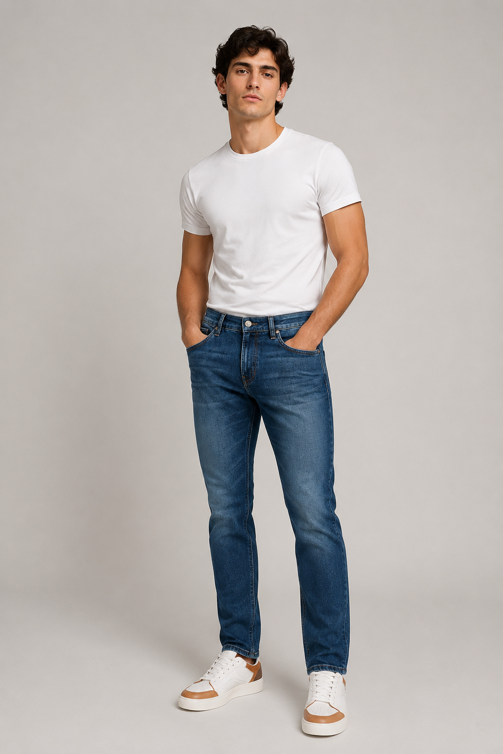Jeans Para Hombre Mezclilla Slim Urbano J61109 Azul