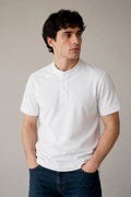 Playeras Polo Para Hombre Cuello Mao Spandex APMAO Blanco