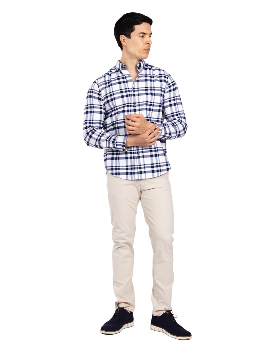 Camisas Para Hombre Regular Fit Oxford B51116 Marino