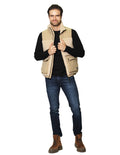 Chalecos Para Hombre Acolchado Cuello Sherpa H45307 Beige