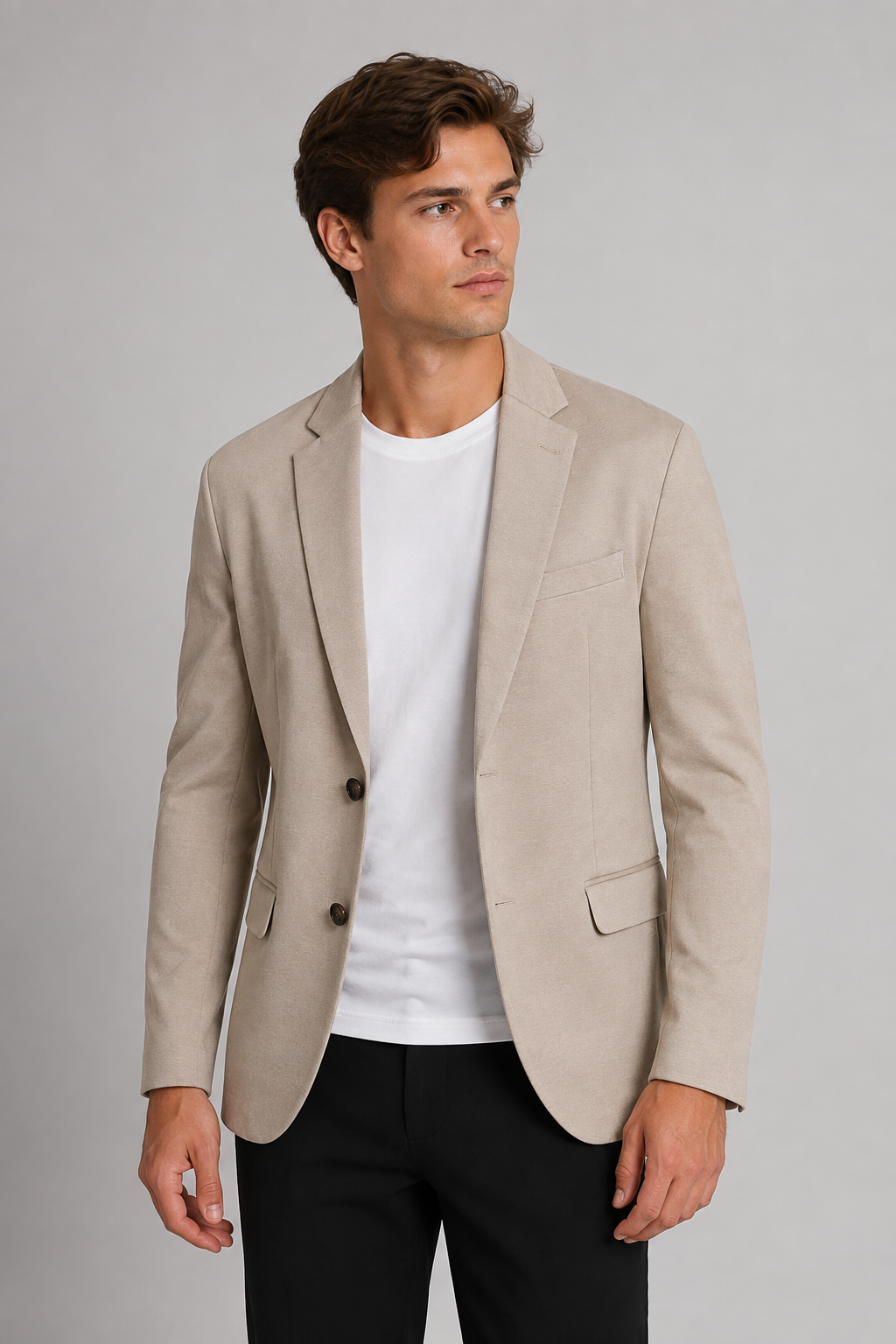 Sacos Para Hombre Liso De Punto FFILATY Beige