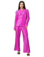 Blusas Para Mujer Camisera Corrugada De Manga Larga N41100 Fiusha