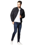 Chamarras Para Hombre Tipo Bomber Jacket Chaqueta Midweight Cazadora D35107 Negro