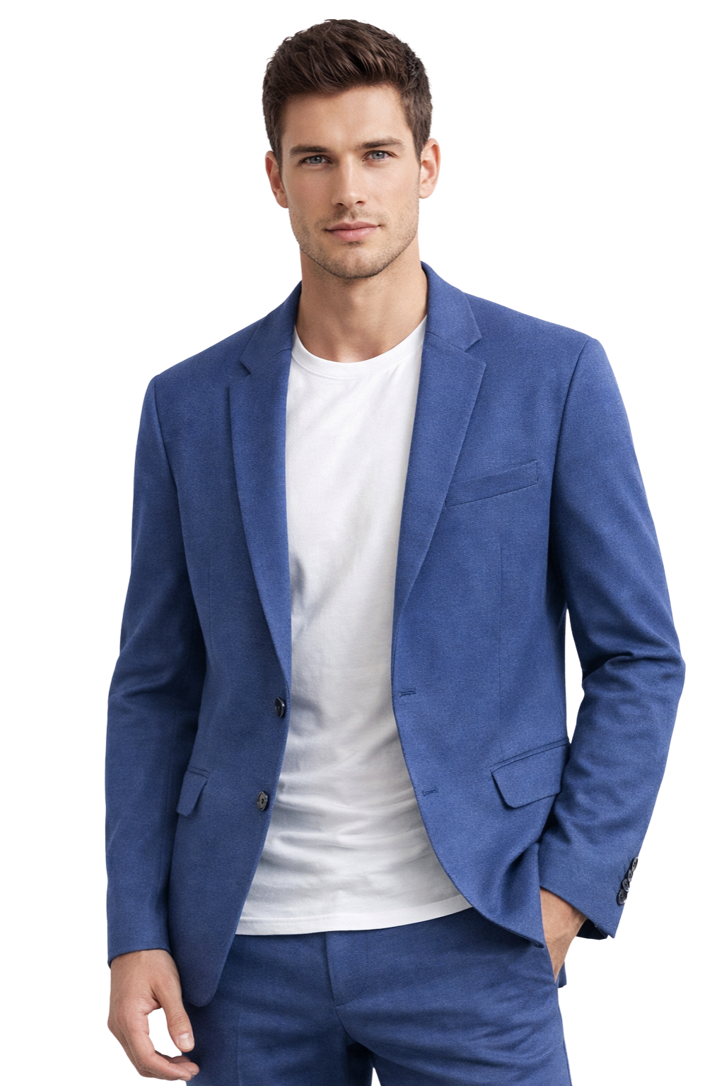 Sacos Para Hombre Liso De Punto FFILATY Azul