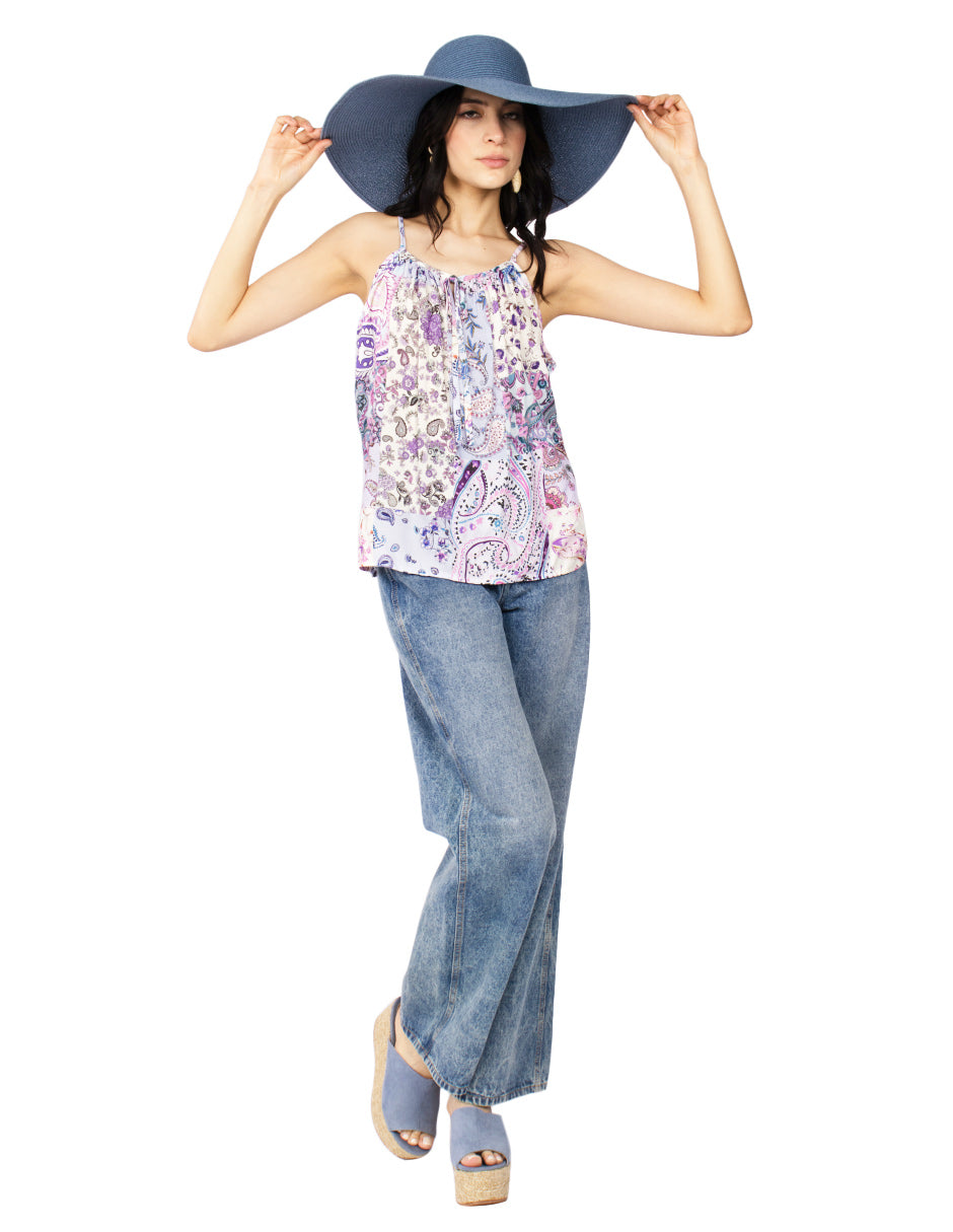 Blusas Para Mujer Paisley De Tirantes N51159 Unico