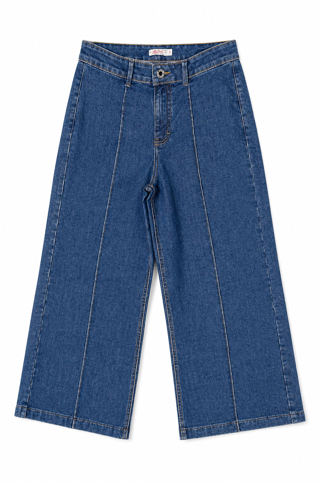 Jeans Para Mujer Wide Leg Amplio Con Pespunte V61103 Stone