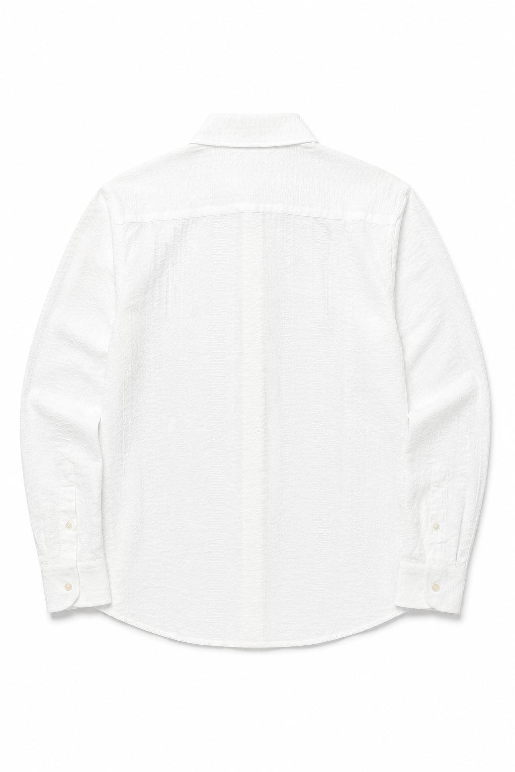 Camisa para Hombre Manga Larga Jacquard Antiarrugas B61406 Blanco