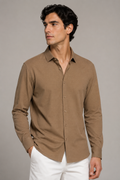 Camisa para Hombre Micropanal Antiarrugas B61403 Camel