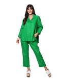 Blusas Camiseras Para Mujer Bobois Moda Casuales Manga Larga Tipo Lino N31109 Verde