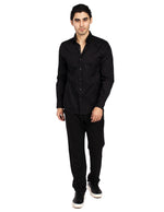 Camisas Para Hombre Slim Fit Textura B51302 Negro