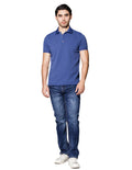 Playeras Polo Para Hombre Con Textura A45406 Azul