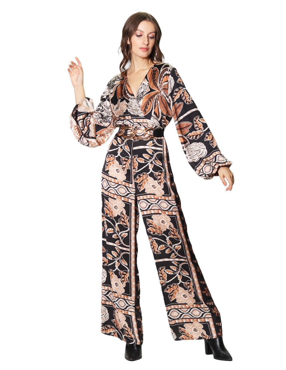 Jumpsuits Para Mujer Manga Larga Estampado W43128 Unico