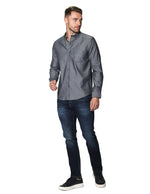 Camisas Para Hombre Manga Larga Lisa B45101 Oxford