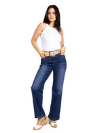 Jeans Para Mujer Rectos De Tiro Alto V51103 Stone