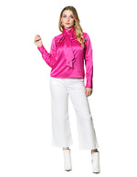 Blusas Para Mujer Satinada Manga Larga Moño N43101 Fiusha