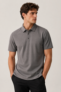 Playeras Polo Para Hombre Teach Microperforada De Manga Corta A65412 Gris