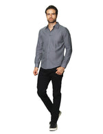 Camisas Para Hombre Manga Larga Mate Textura B45301 Gris