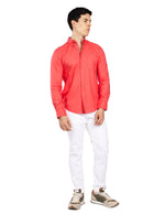 Camisas Para Hombre Regular Fit Oxford B51111 Coral