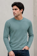 Playeras Para Hombre De Tejido Acanalado Con Manga Larga A65313 Verde