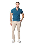 Playeras Polo Para Hombre Tejida Con Textura A41456 Teal