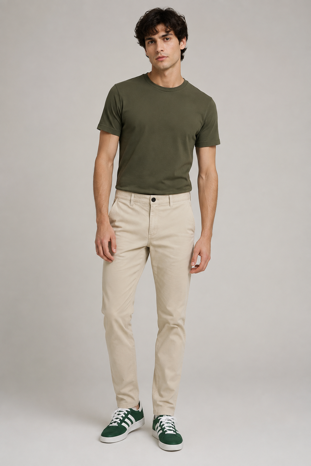 Pantalones Para Hombre Chino Algodón Stretch GWOVEN Beige