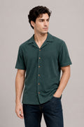 Camisas Para Hombre Manga Corta Tacto Cashmere B65451 Verde