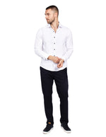 Camisas Para Hombre Slim Fit Microestampado B51315 Blanco