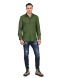 Camisas Para Hombre Tipo Pana Manga Larga B45121 Militar