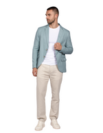Blazers Para Hombre Casuales De Lino F51301 Aqua