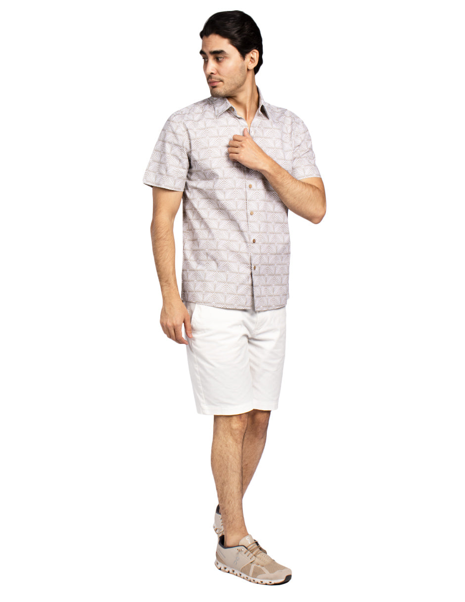 Camisas Para Hombre Estilo Lino B51366 Kaki