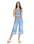 Blusas Para Mujer Bobois Moda Casuales De Resaque Lisa Comoda De Tirantes N41162 Azul