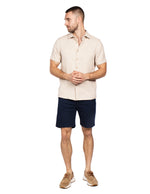 Camisas Para Hombre Textura Jacquard B51367 Kaki