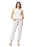 Jeans Para Mujer Bobois Moda Casuales Pantalones De Mezclilla Cortos Semi Acampanados De Tiro Alto V41105 Gris