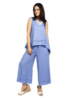 Blusas Para Mujer Bluson Tipo Lino N51146 Azul