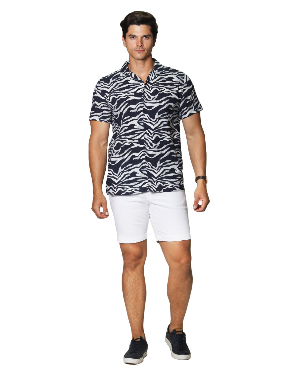 Bermudas Para Hombre Algodón GBCOTST Blanco