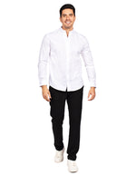 Camisas Para Hombre Textura Cuello Mao B51318 Blanco