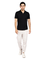 Playeras Para Hombre Textura Con Aletilla A51308 Negro