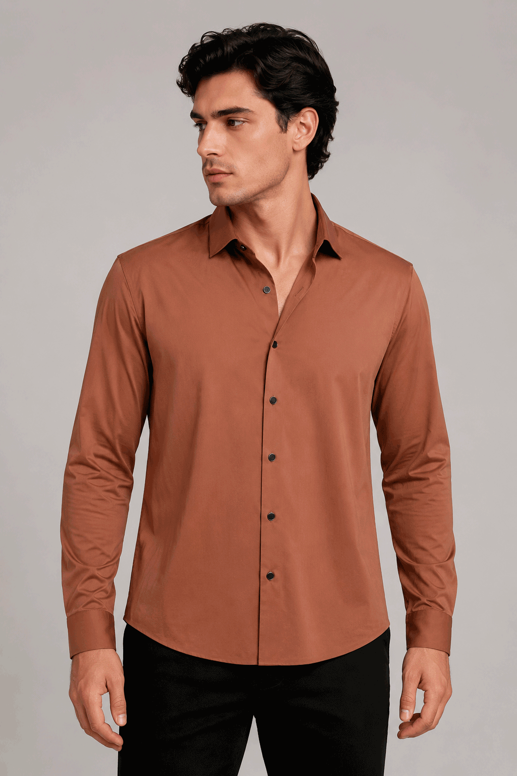 Camisas Para Hombre Microperforada Super Stretch Sin Costuras B65405 Chedron