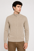Suéteres Para Hombre Básico Con Cierre De Punto Fino E65304 Beige