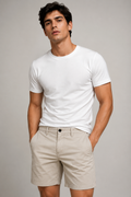 Bermudas Para Hombre De Gabardina Spandex Algodón GBRABSON Beige