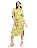 Vestidos Para Mujer Comodo Camisero Midi S51109 Verde