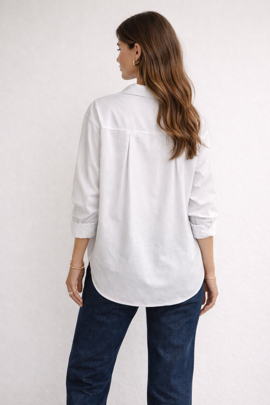 Blusas Para Mujer Camisera Oversize Popelina N61109 Blanco