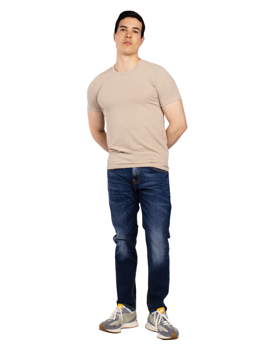 Playeras Para Hombre Con Textura A51305 Arena