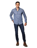 Camisas Para Hombre Bobois Moda Casuales De Manga Larga Con Estampado De Puntos Slim Fit B35304 4