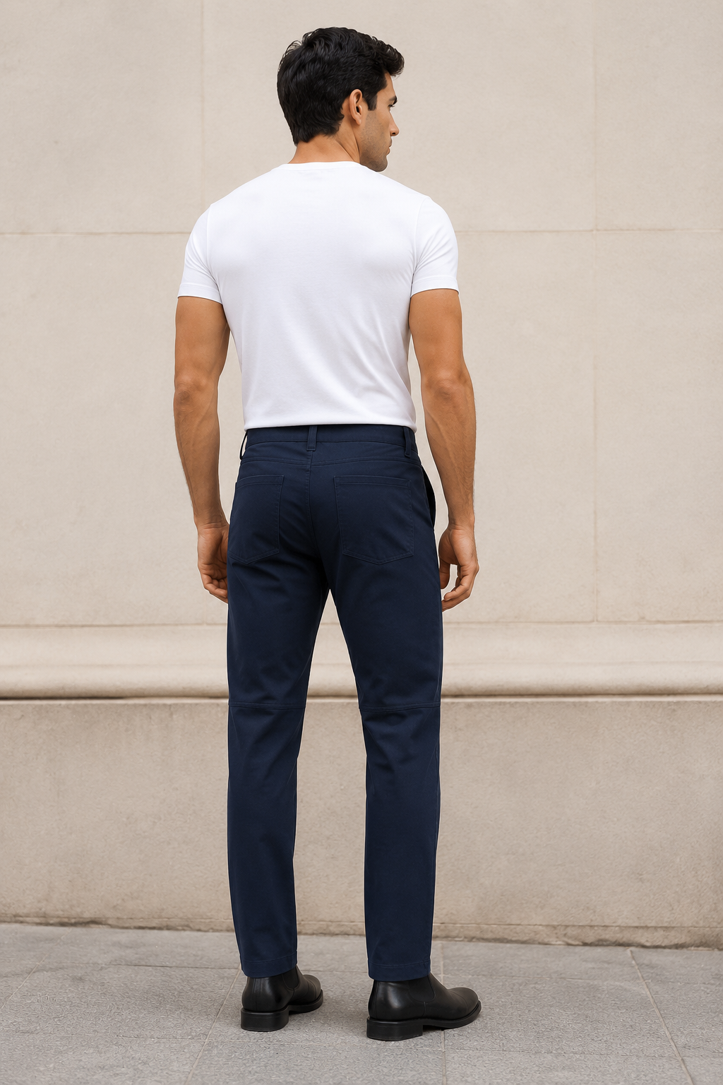Pantalones Para Hombre Formal Casual Regular Fit GFIVE Marino