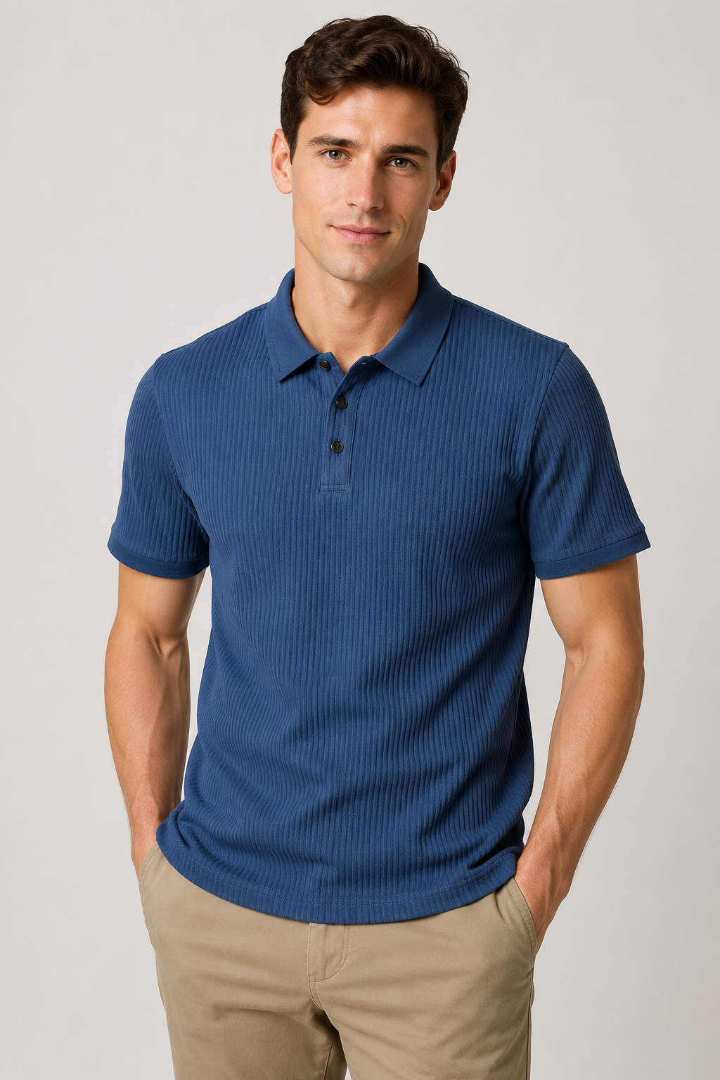 Playeras Polo Para Hombre Teach Microperforada De Manga Corta A65413 Marino